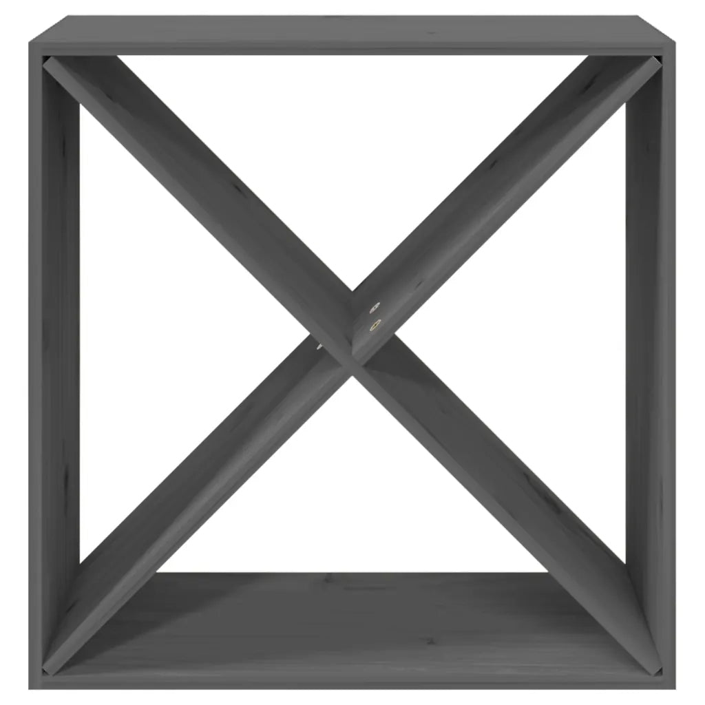 Portabottiglie Grigio 62x25x62 cm in Legno Massello di Pino