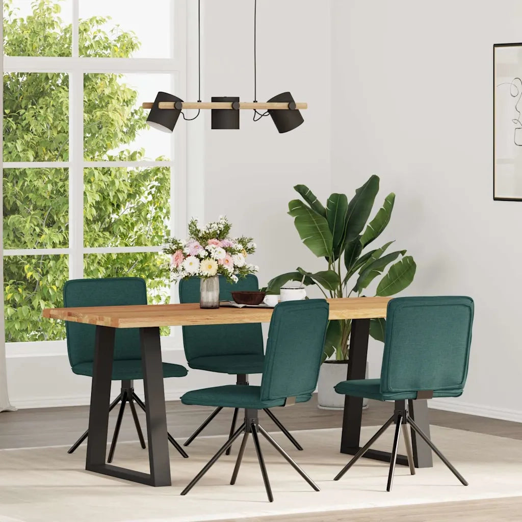 Sedie da Pranzo 4 pz in Tessuto Verde Scuro 3315337
