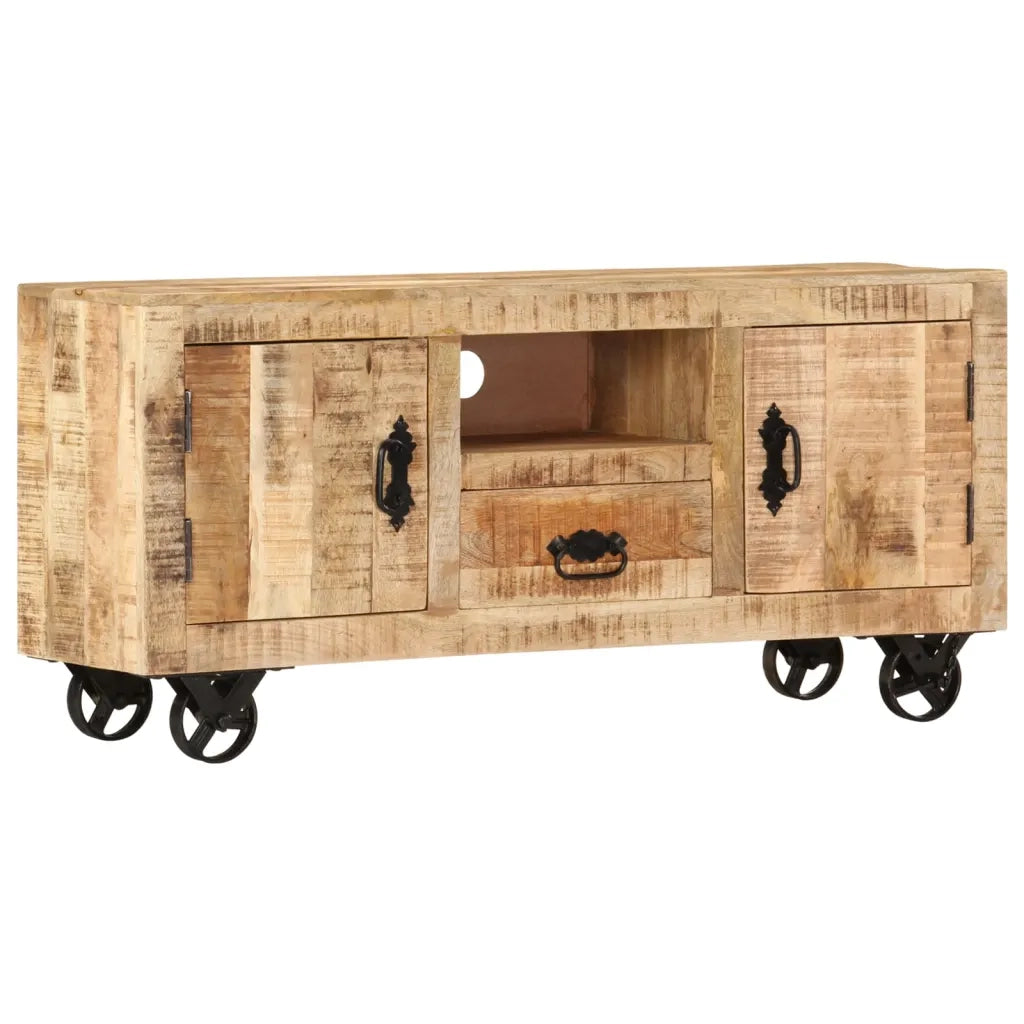 Mobile Porta TV in Legno Grezzo di Mango 110x30x50 cm cod mxl 9311