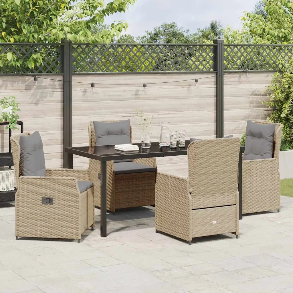 Set da Pranzo per Giardino 5 pcs Beige e Grigio Chiaro 3380963