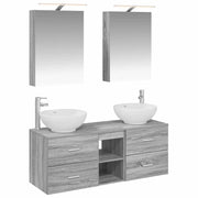 Set di mobili per il bagno 5 pcs Sonoma grigio 3406956