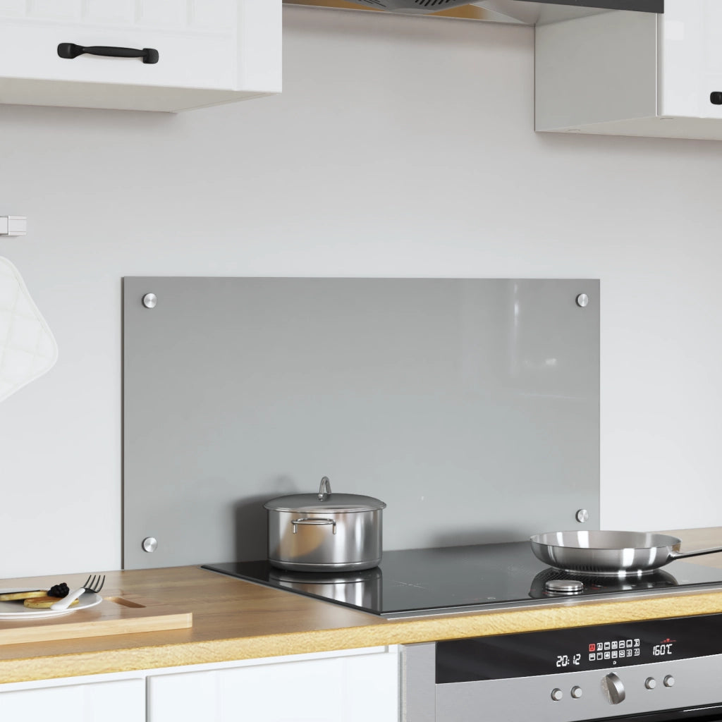 Schienale Cucina Grigio Chiaro 80x40x0,6 cm in Vetro Temperato