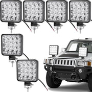 Luci di lavoro a LED quadrato 12 V 48 W 1200 lumen - posteriori IP65 impermeabili - macchina da movimento trattore trattore ATV camion off-road 6 pezzi.