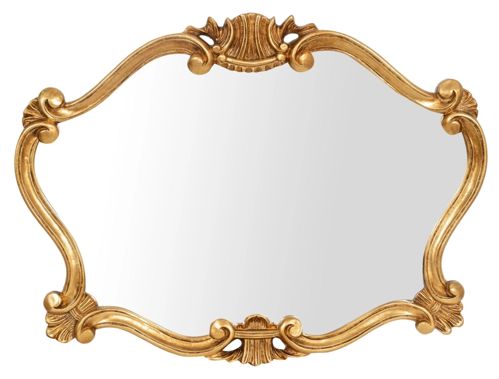Biscottini SPECCHIERA DA PARETE IN LEGNO FINITURA FOGLIA ORO ANTICATO MADE IN ITALY