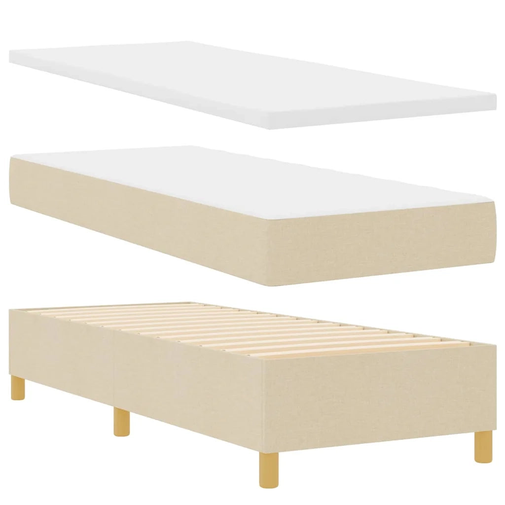 Letto a molle con strisce LED Crema 80 x 200 cm Tessuto 3343726
