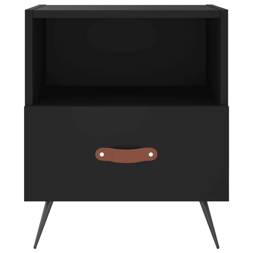 Comodini 2 pz Neri 40x35x47,5 cm in Legno Multistrato