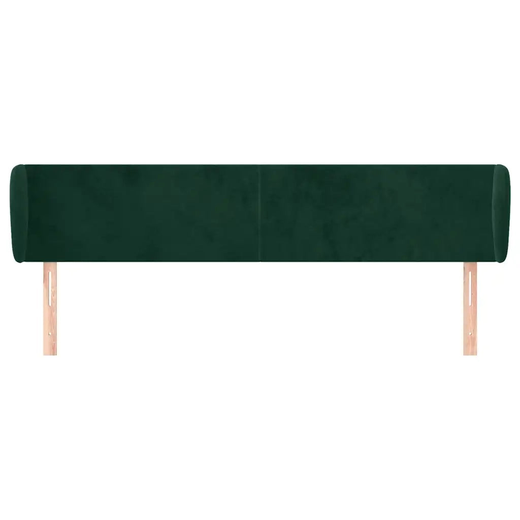 Testiera ad Orecchio-Testata con Orecchie Verde Scuro 203x23x78/88 cm in Velluto 953564