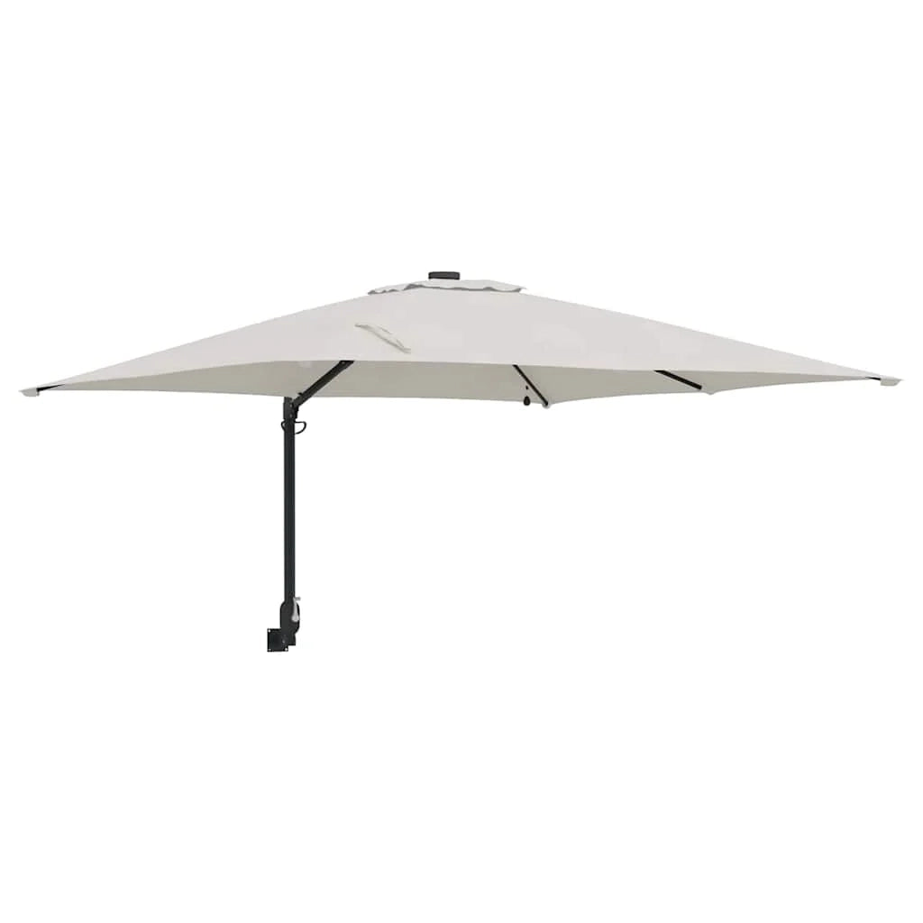 Ombrellone da giardino inclinabile 248,5 x 247,5 x 160 cm design moderno con illuminazione a LED poliestere color sabbia 02_0058650