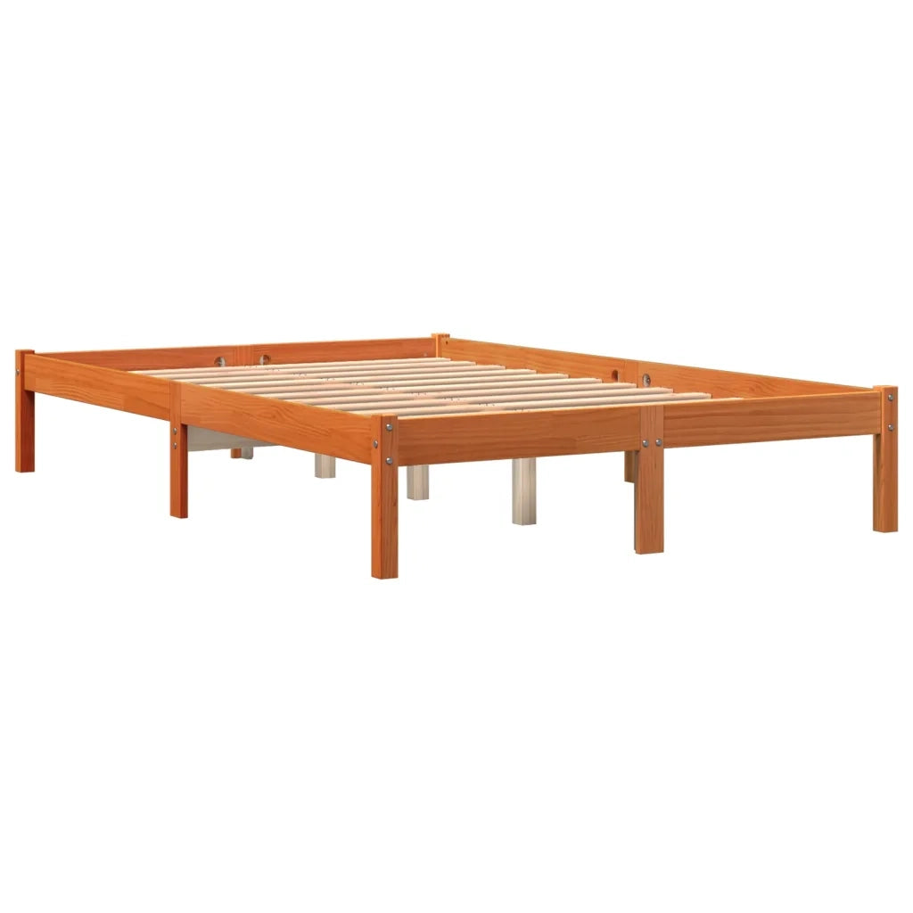 Letto senza Materasso Marrone Cera 120x190 cm in Legno di Pino 844839