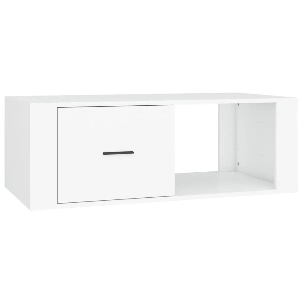 Tavolino da Salotto Bianco 100x50,5x35 cm in Legno Multistrato 816536