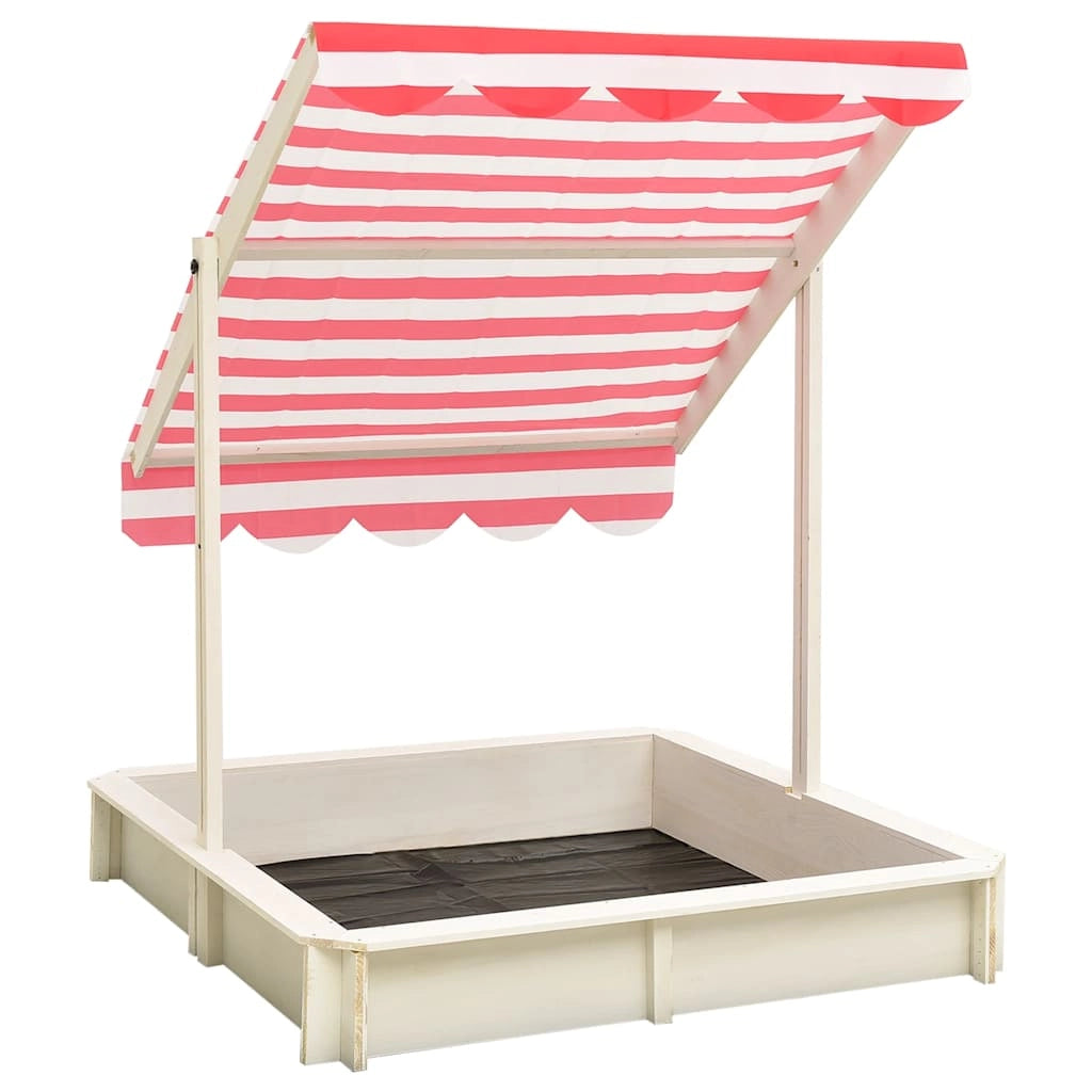 Sabbiera con Tetto Regolabile Legno Abete Bianco e Rosso UV50cod mxl 103740