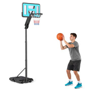 Canestro da Basket Esterno Regolabile 146-236cm con Ruote e Base Riempibile Nero ¨C zephmum ¨C Nero