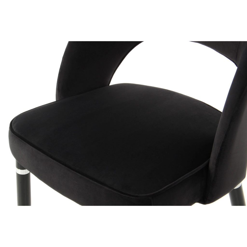 Set di 2 sedie Courtney 500 in velluto nero e argento