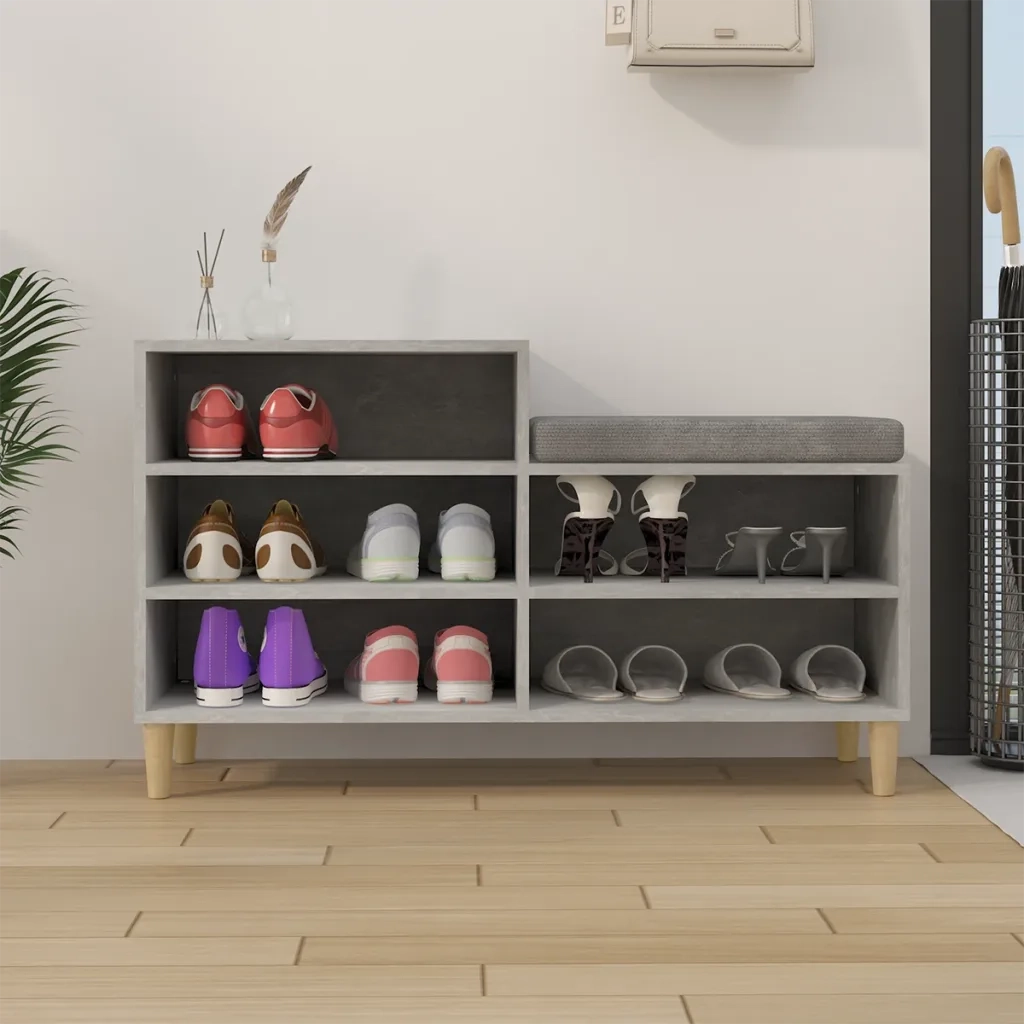 Scarpiera Grigio Cemento 102x36x60 cm in Legno Multistrato