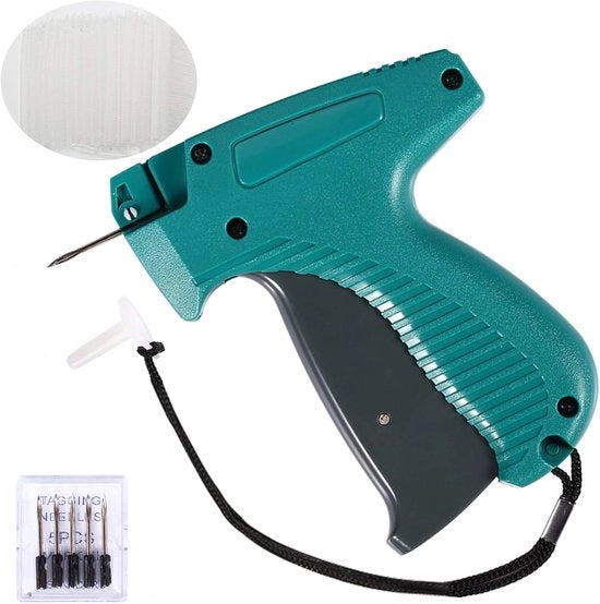Pistolo per etichette di prezzo per abbigliamento (non cucito), pistolo accessorio standard per etichette di prezzo, con 5 aghi e 1000 spine da 5,08 cm.