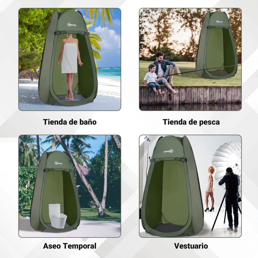 Tenda da doccia pop-up con protezione UV ¨C zephmum ¨C Verde 100x100x185 cm