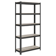 Scaffale a 5 ripiani 150 x 75 x 30 cm portata totale 650 kg (130 kg/ripiano) scaffale in stile industriale con ripiani regolabili per soggiorno o cucina nero 12_0005441