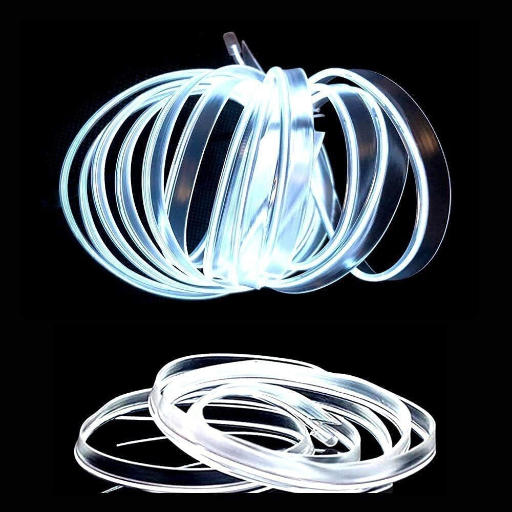 Trade Shop - Striscia Strip Led Per Interni Auto A 12v Fibra Ottica Luce Decorativa Atmosfera -