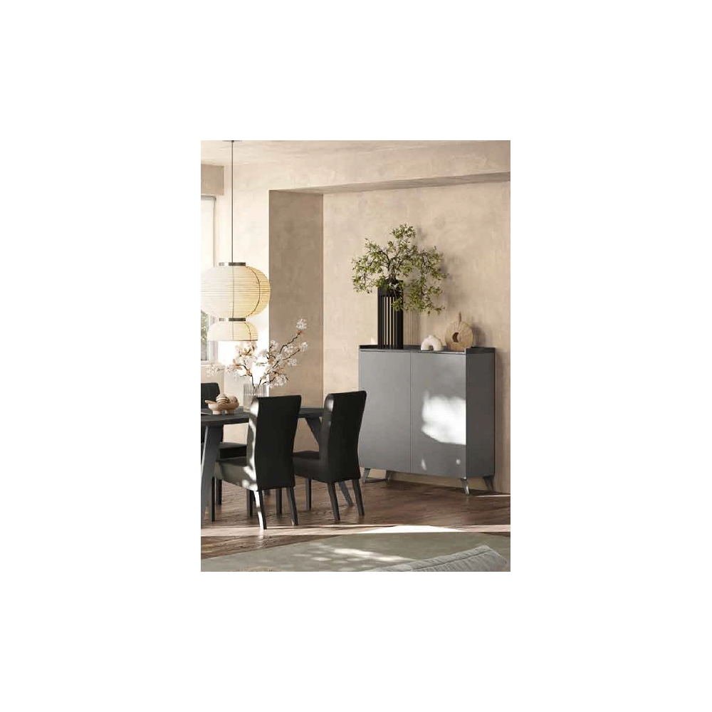 Madia alta 2 ante Polan 121x42x126h colore ardesia piombo