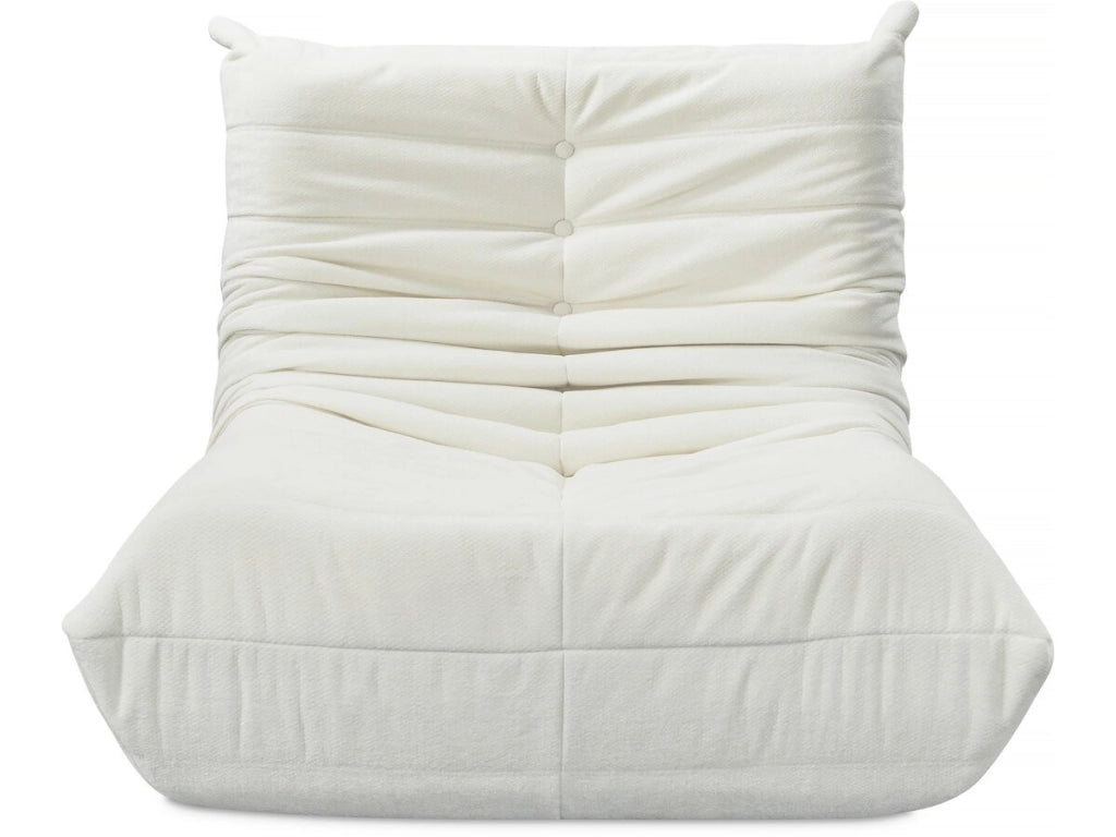 Chaise longue in tessuto ciniglia Velasca - 95 x 100 x 75 cm - Crema
