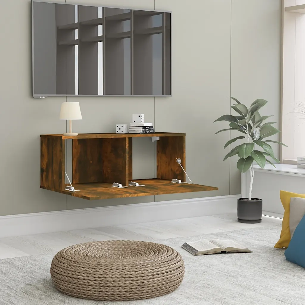 Mobile TV | Armadietto TV | Mobile Porta TV Rovere Fumo 80x30x30 cm in Legno Multistrato