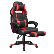 Sedia da gaming sedia da ufficio regolabile con poggiapiedi telescopico ergonomico meccanismo di inclinazione poggiatesta supporto lombare capacità di carico 150 kg nero e rosso 12_0005909