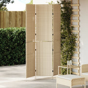 Paravento 3 Pannelli Pieghevole Beige 147x180 cm in Polyrattan