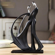 Paio di figurine in resina, coppia di statue danzanti, decorazione per ufficio in resina per la casa, sculture per il matrimonio per donne e uomini, astratte e creative