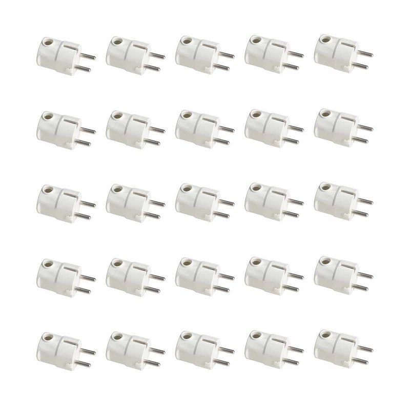 Spina Elettrica Schuko 16A Standard Tedesca Salvaspazio con Uscita Cavo a Laterale 90 Gradi Bianco