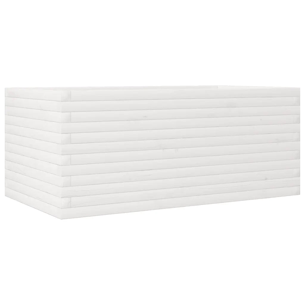 Fioriera da Giardino-Vaso da Esterno Bianca 110x60x45,5 cm Legno Massello Pino