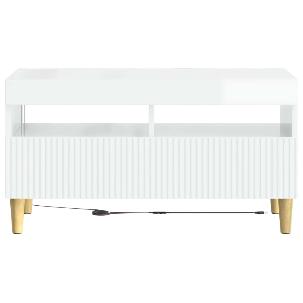 Mobile TV LED Bianco Lucido Legno ingegnerizzato 896779