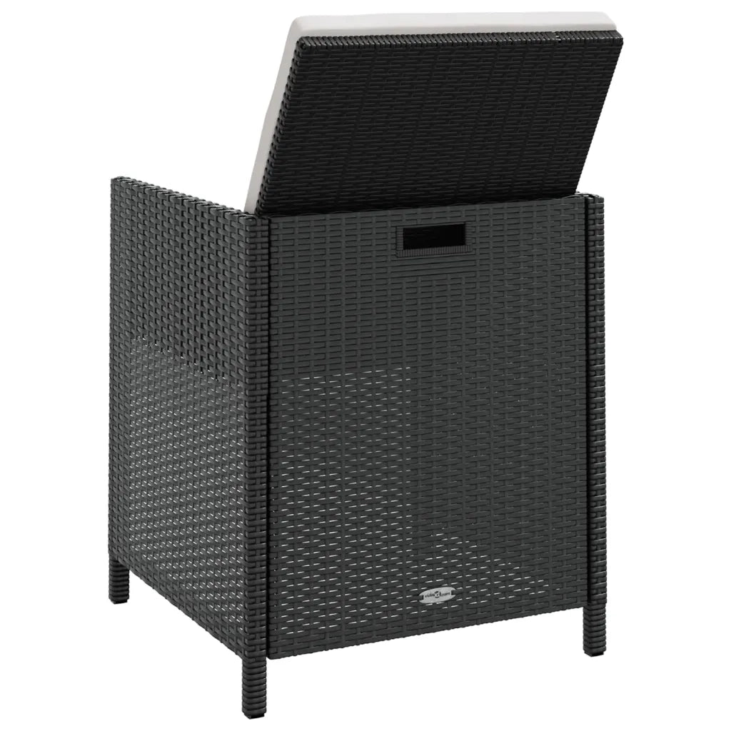 Set da Pranzo da Giardino 9 pz in Polyrattan e Acacia Nero cod mxl 57467