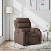 Poltrona Reclinabile Marrone Scuro in Tessuto 373467