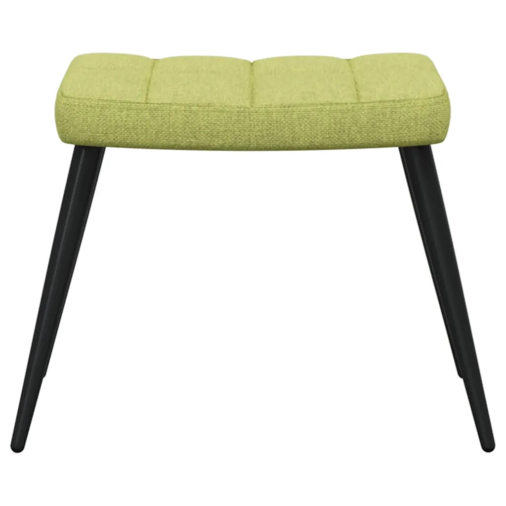 vidaXL Sedia Relax con Sgabello Verde in Tessuto