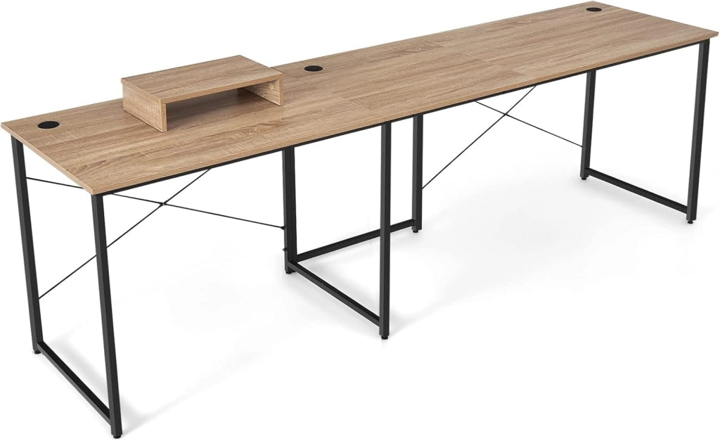Scrivania Angolare a Forma di L, Telaio in Metallo Stile Industriale, Scrivania per Computer in 2 Forme Diverse per 2 Persone, 150 x 150 x 74 cm/240 x 60 x 74 cm, 3 Colori