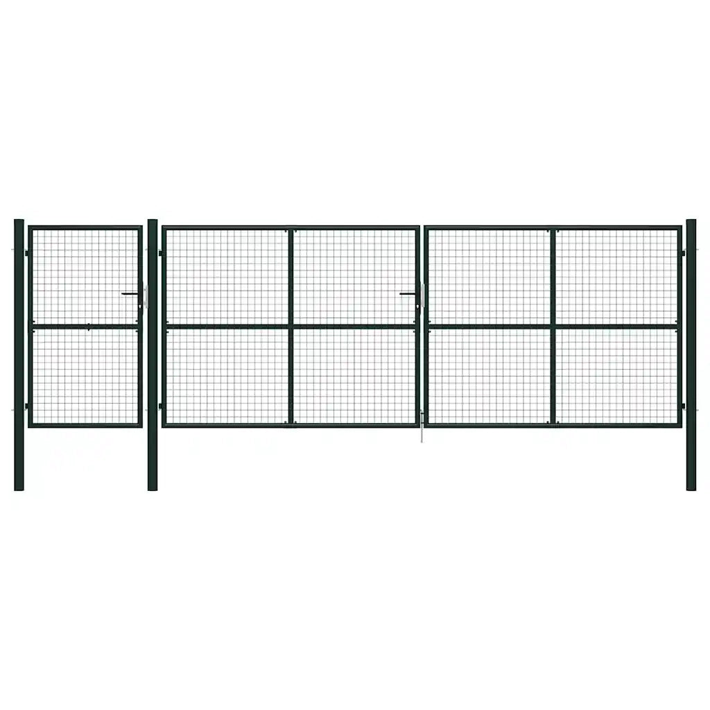 Cancello per Giardino in Acciaio 500x150 cm Verde
