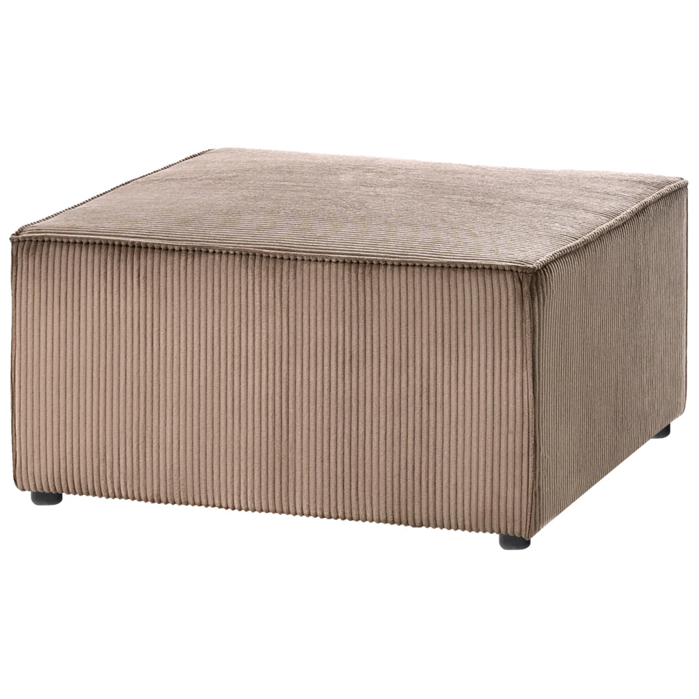 Ottomana Poggiapiedi Rettangolare in Velluto Colore beige sabbia dal design moderno