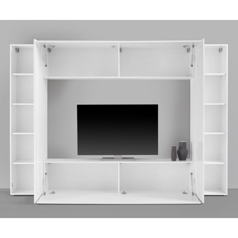 Parete soggiorno Maruska – 260x180x30 – Bianco Lucido