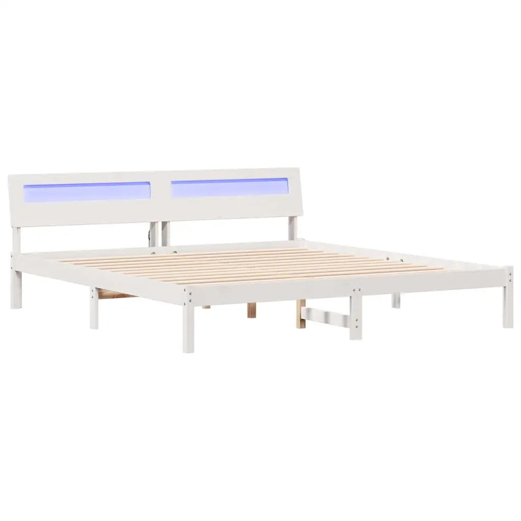 Struttura del letto Bianco 180 x 200 cm Pino massello 872768