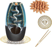 Kit di Riciclo della Cera con 50 Stuzzicadenti di Sandalo + 1 Pinza + 1 Sostegno, Decorazione Aromatica per Casa, Set Blu