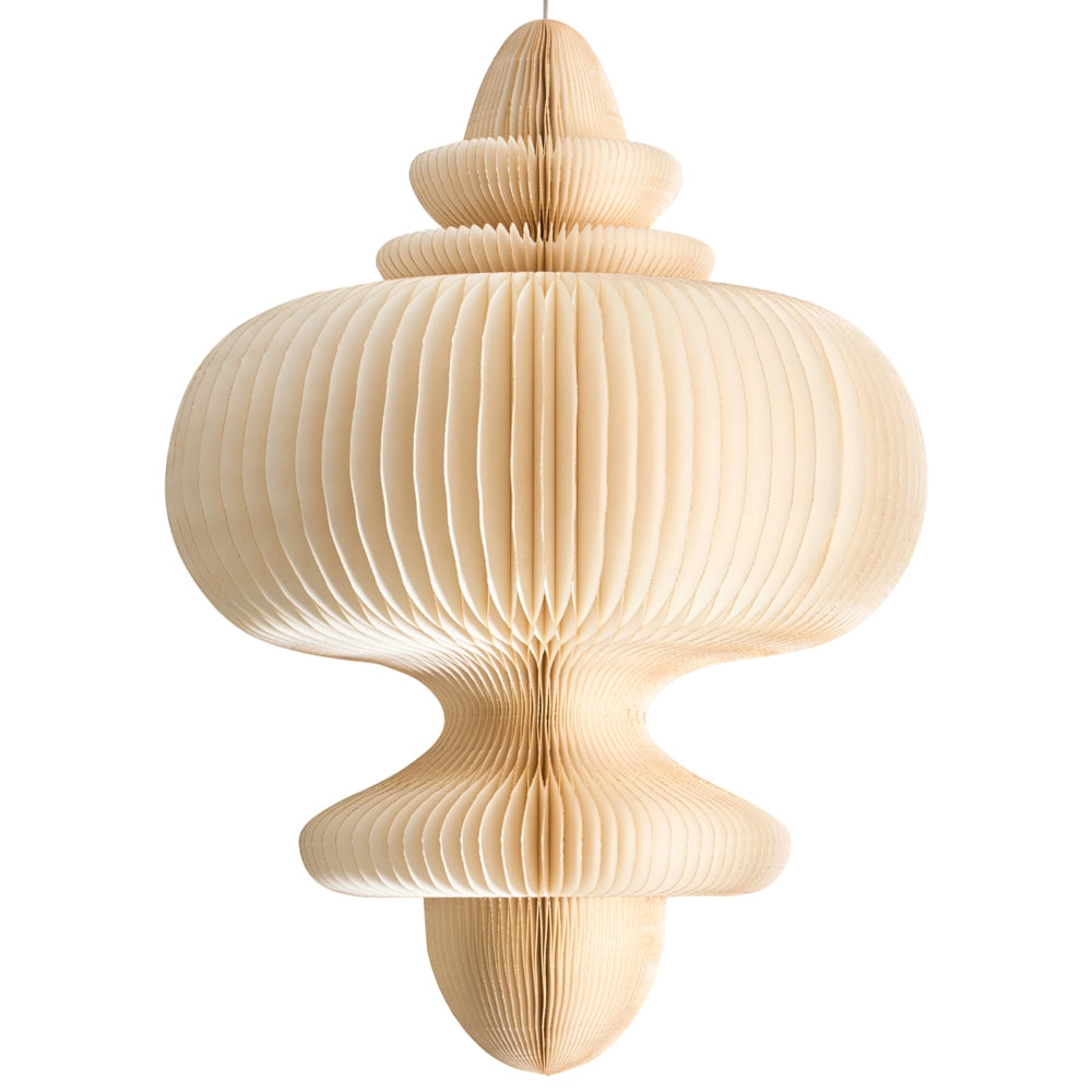 Lampada a sospensione beige con paralume in carta dal design moderno per l'illuminazione del soggiorno