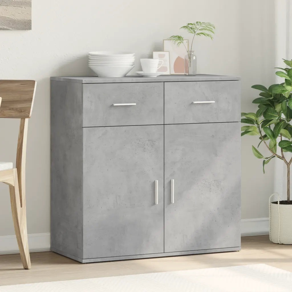 Credenza Grigio Cemento 79x38x80 cm in Legno Multistrato