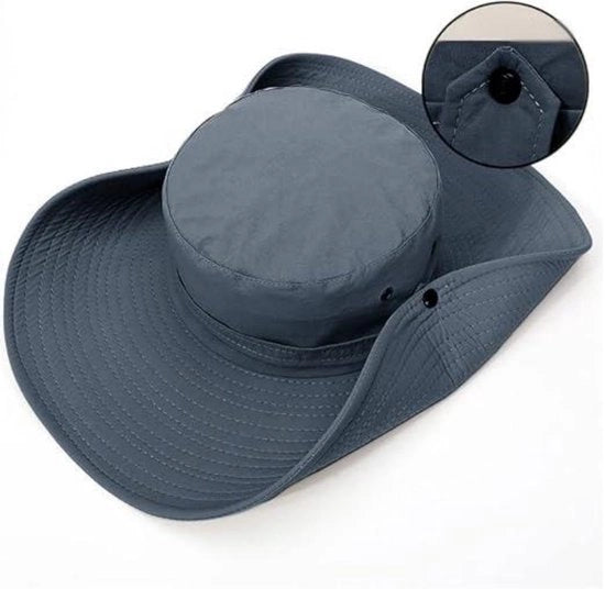 Zonnehoed universale per uomo e donna - 62 cm diametro, 12 cm larghezza - Cappello anti-UV - Cappello cowboy - Impermeabile - Escursione, pesca, cappello da lavoro - Protezione solare estiva