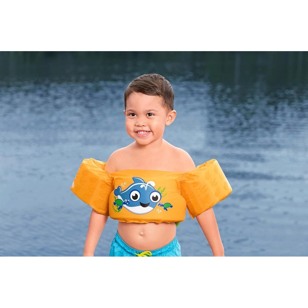 Trade Shop - Gilet Salvagente Per Bambini Con Design Balena Giubbotto Galleggiante Con Braccioli 90135 -