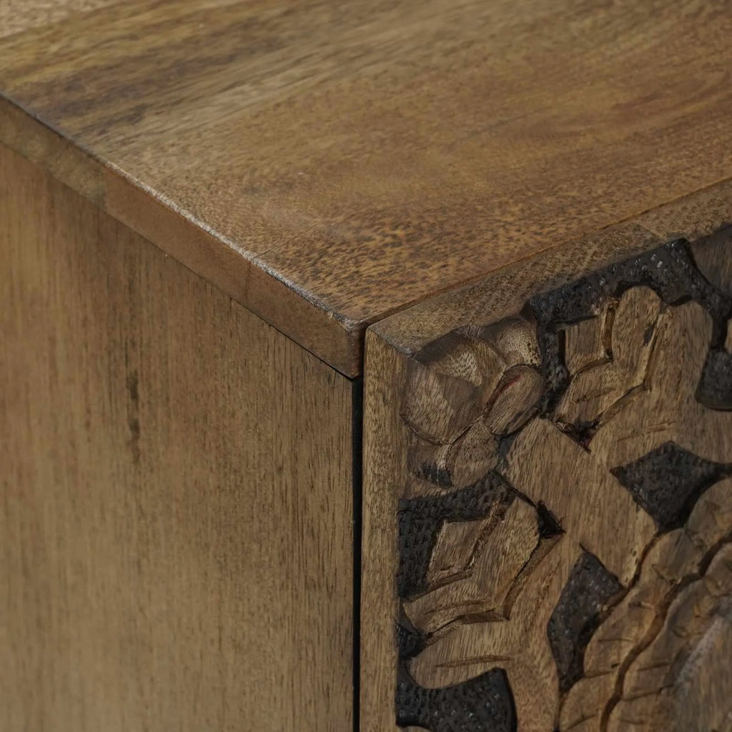 Mobile TV-Credenza per TV Marrone 105 x 33,5 x 46 cm Legno di mango massello 981841