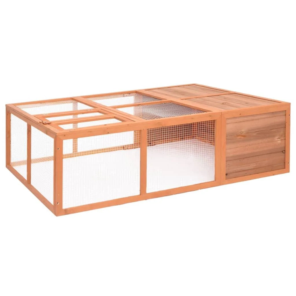 Gabbia per animali da giardino 150 x 100 x 50 cm in legno massello di abete 02_0000578