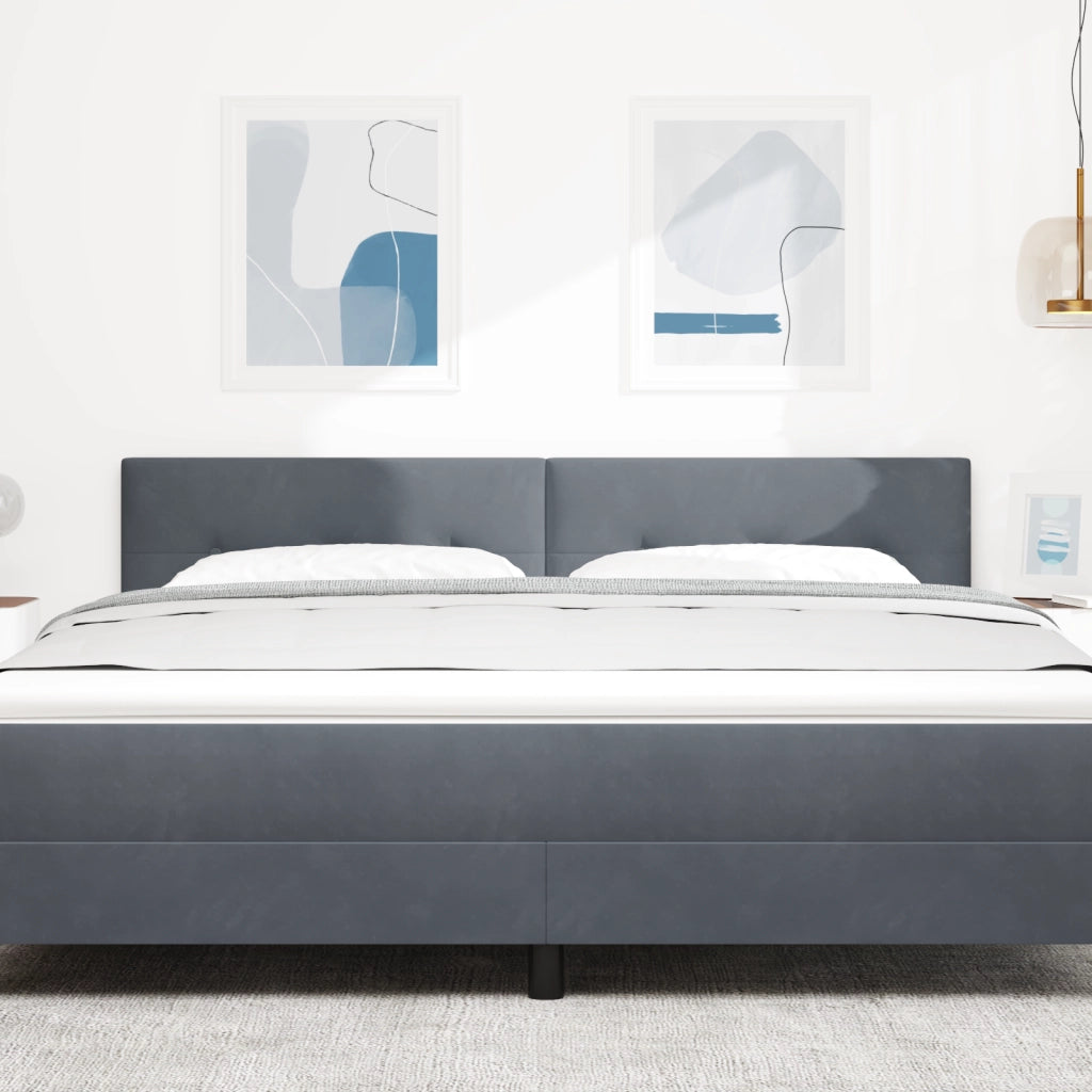 Testiera LED trapuntata grigia scura 180 cm velluto