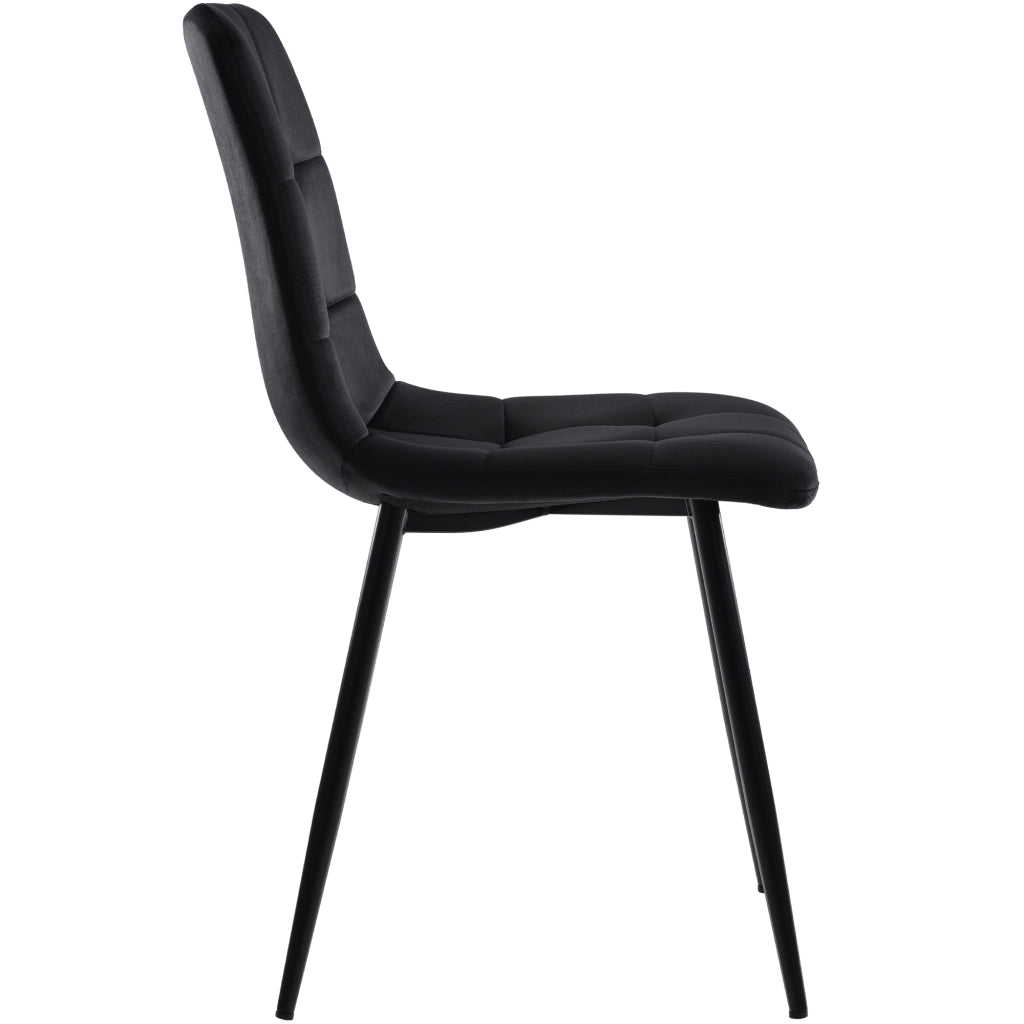 SEDIA DA PRANZO Set da 4 pezzi 44x41x86 cm Velluto Nero
