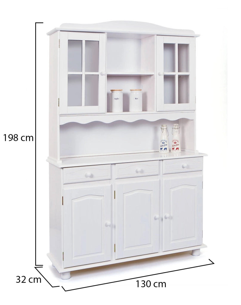 Madia Presezzo, Credenza 6 Ripiani, 130x32x198h cm Bianco