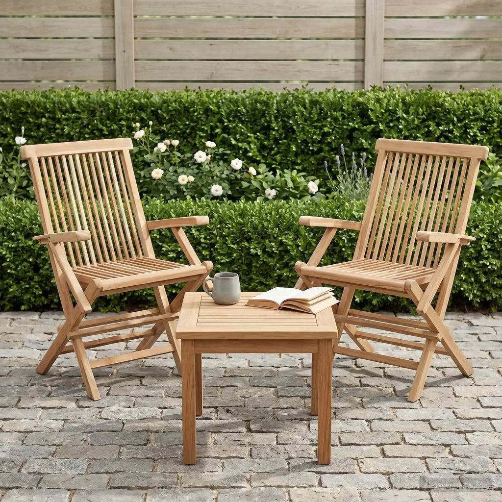 Sedia da giardino pieghevole 2 pcs Naturale 42028483
